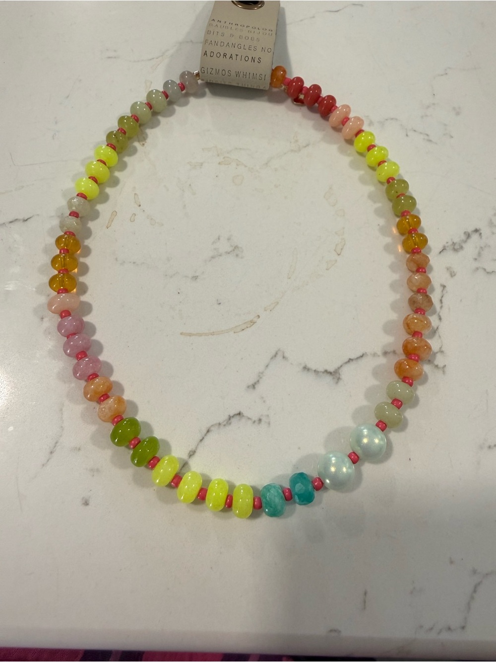 Anthropologie Neon Multicolor Beaded Necklace